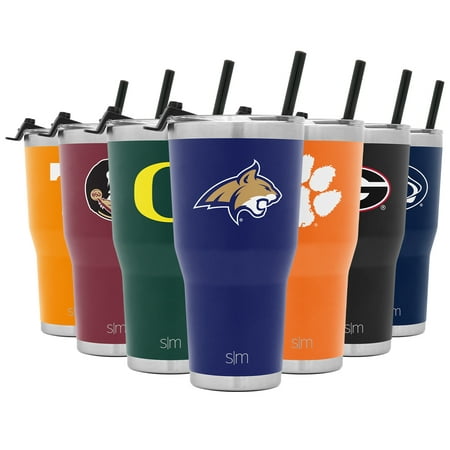 Simple Modern College 30oz Cruiser Tumbler with Straw & Closing Lid - 18/8 Stainless Steel Vacuum Insulated NCAA University Cup Mug