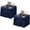 Navy Blue, variant on White Square Tableloths 34x34 Inch 2 Packs, Stretch Fitted Square Table Cloth Washable Fabric Card Table Cover with Pleated Ruffle Skirt for Dining, Kitchen, Buffet Parties, Trade Show, Vendor Stand