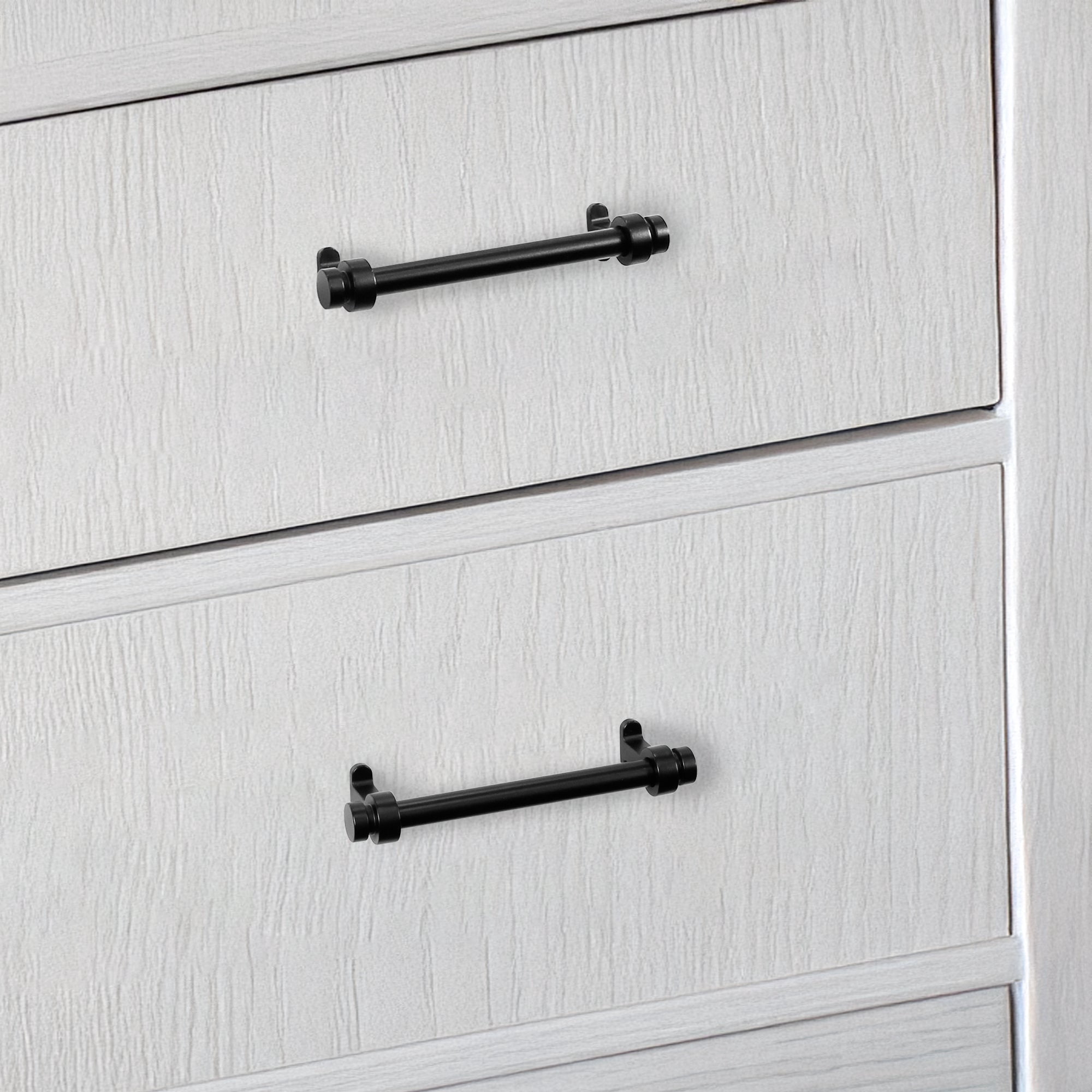 Lumi Home Furnishings Drawer Pull Vintage 3.75" Matte Black 2-Pack