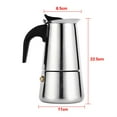 thumbnail image 3 of Yosoo Stainless Steel Percolator Moka Pot Espresso Coffee Maker Stove Home Office Use, Stainless Steel Coffee Maker, Coffee Maker Stove, 3 of 3