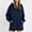 Navy, variant on Hueook Womens Oversized Hoodies Trendy Pullover Sweatshirts Sweatshirt 2026 Winter Clothing Long Sleeve Hoodie Army Green 2X