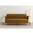 thumbnail image 6 of Velvet Antislip Sofa Slipcover Brown (68" Seat), 6 of 6