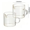 thumbnail image 2 of Lunxisen 6 Pcs Clear Glass Coffee Cups Double Spouts Shot Glasses Milk Cup Handle Barista Cafe Home Kitchen, 2 of 6