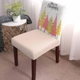 thumbnail image 3 of Chair Covers for Dining Room Set of 6,Christmas Green Xmas Tree Stretch Seat Protector Removable Washable Chairs Slipcovers for Kitchen Banquet Wedding Hotel,Golden Winter Snowflakes on White, 3 of 6