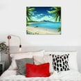 thumbnail image 4 of COMIO  Canvas Wall Art Ocean Waves Coconut Trees on Sands Beach Seascape Scenery Painting Nature Picture for Bedroom Home Office Wall Decor, 4 of 4