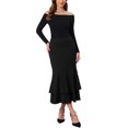 thumbnail image 2 of INSPIRE CHIC Women's Ruffle Fishtail Skirt High Waist Bodycon Elegant Cocktail Skirts S Black, 2 of 6