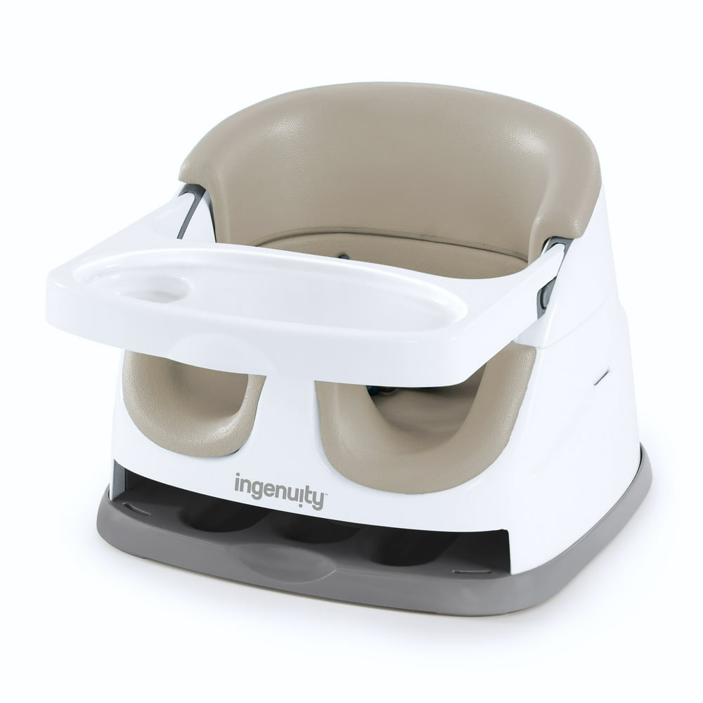 Ingenuity Baby Base 2in1 Booster Feeding and Floor Seat with SelfStoring Tray Cashmere