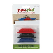 TOPS Pen Pal Flexible Pen Holders, Rubber Material, Assorted Colors, Pack of 3
