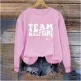 thumbnail image 2 of Jinhomg Women Football Sweat Shirt 2026 Trendy Letter Print Pullover Lightweight Comfortable Long Sleeve Crewneck Sweatshirts Fall Casual Streetwear Tops Pink S, 2 of 5