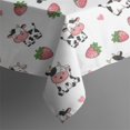 thumbnail image 5 of White Cow Strawberry Heart Pattern Square Tablecloth,Waterproof Square Table Cover,Wipeable Spillproof Washable Table Cover for Home Kitchen Party Decor 52"x52"(132x132cm), 5 of 6