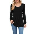thumbnail image 3 of HUANBAI Classic Women's T Shirts Loose Fit Round Neck Long Sleeve Top For Everyday Wear And Casual Activities Loose Fit T Shirts, 3 of 5