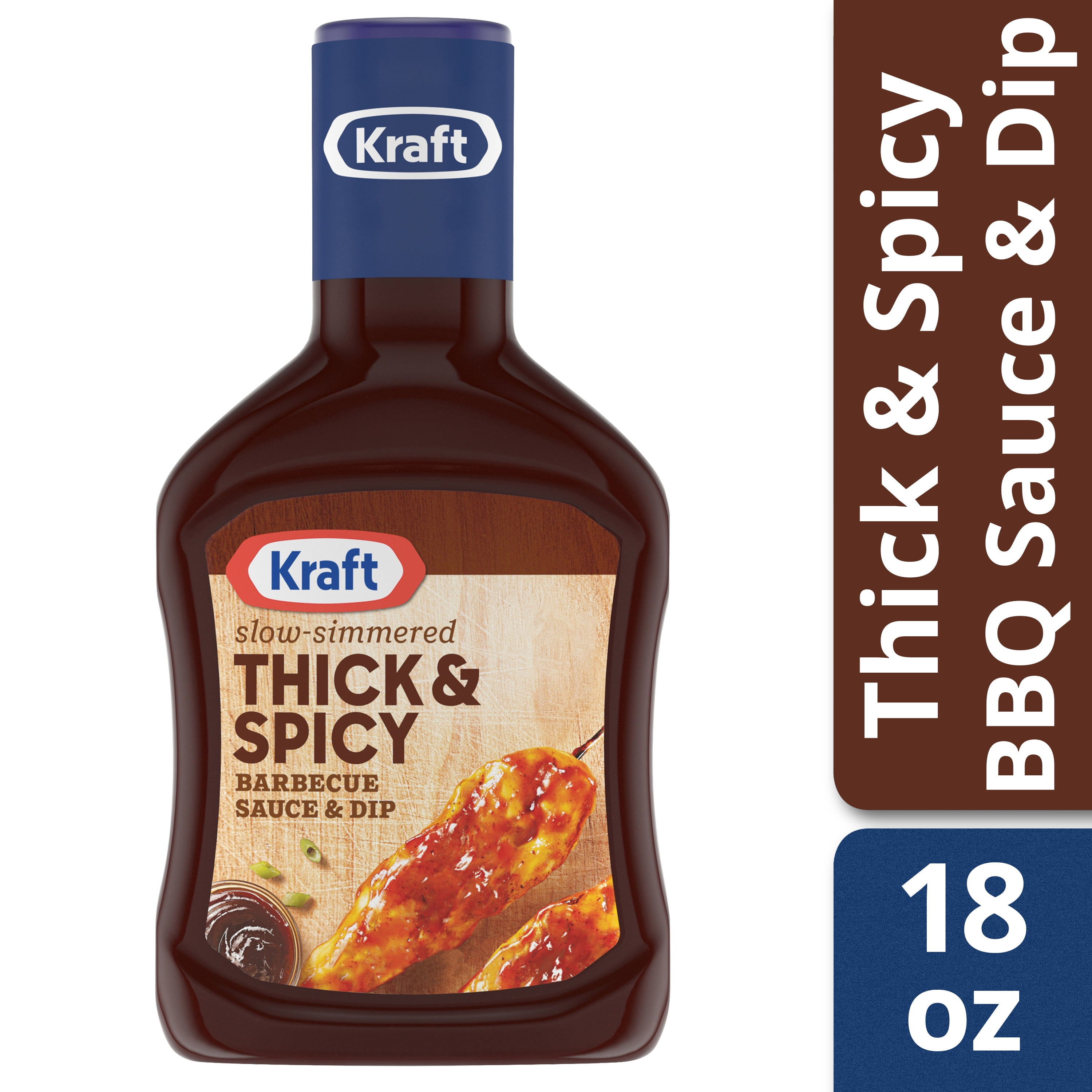 Kraft Thick and Spicy Barbecue Sauce, 18 oz Bottle
