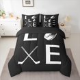 thumbnail image 2 of Homewish Ice Hockey Lovers 7-Piece Bedding Comforter Set,Ball Sport Game King Bedding Sets,White Black Bed Sheets For Teens,Luxury Bedroom Decor Reversible, 2 of 8