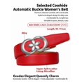 thumbnail image 2 of Catelles Red Four-Leaf Clover Alloy Automatic Buckle Genuine Leather Women's Durable Belt, Suitable for Casual and Business Wear, Fashionable Width 2.4cm, Gift Box &Length 110cm, 2 of 11