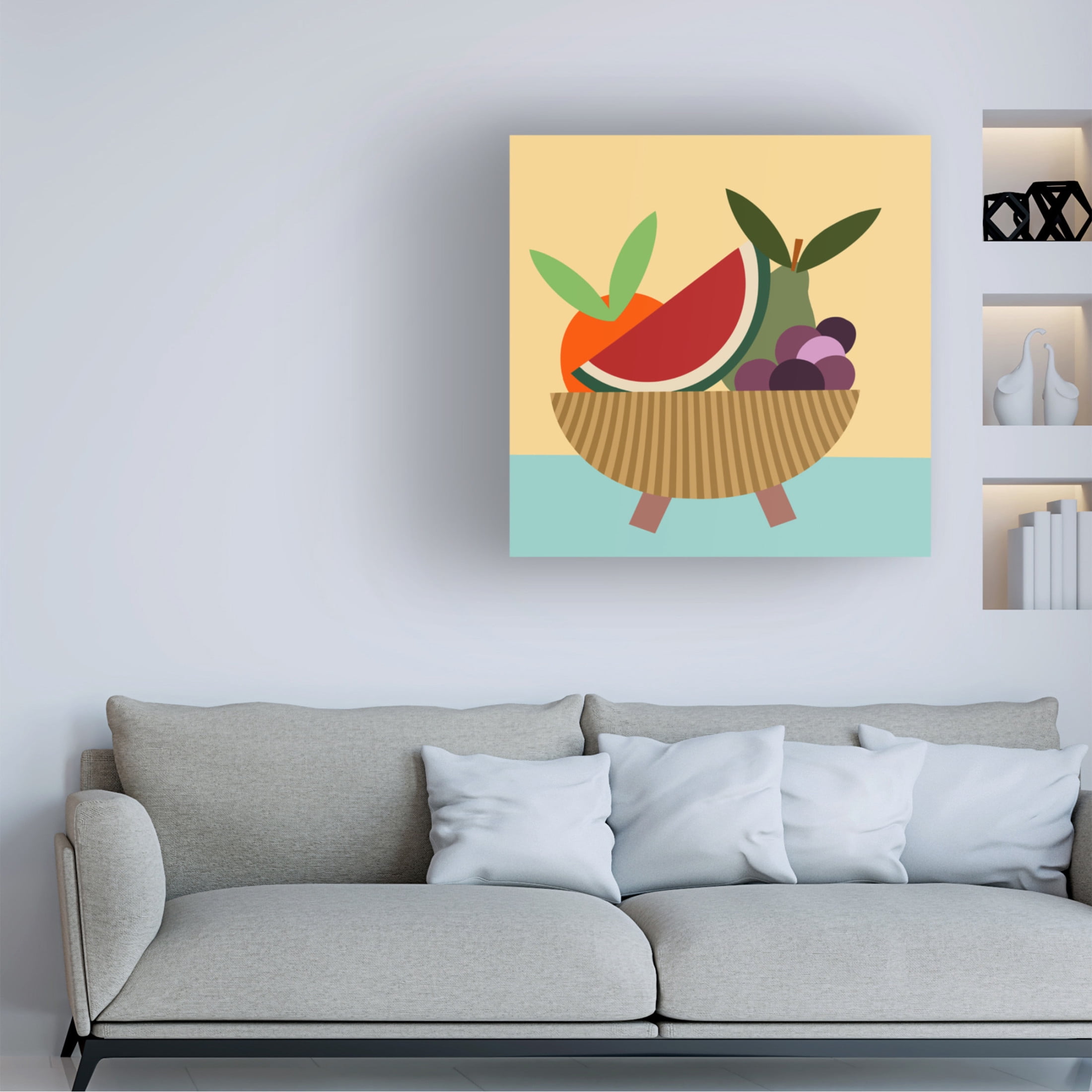 Trademark Fine Art Regina Moore Graphic Fruit Bowl V Canvas Wall Art