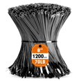 thumbnail image 1 of Bridas RAZCC, 1200 unidades, cable negro de 20 cm, nailon resistente, 70 kg, 1 of 7