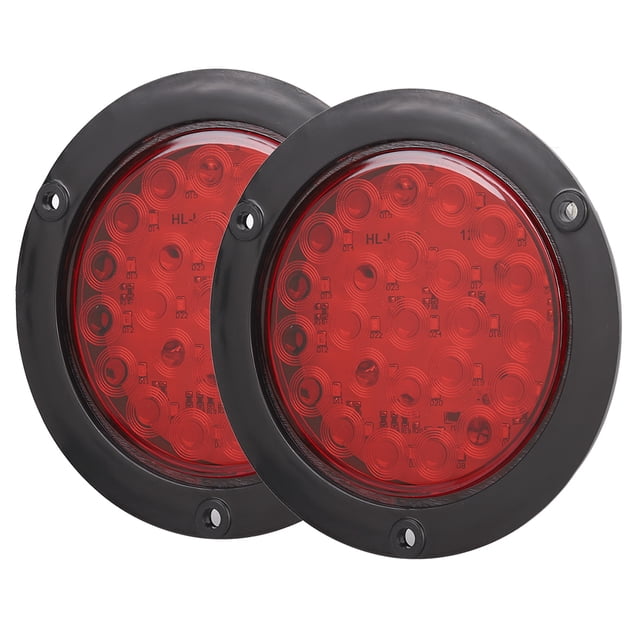 2 luces LED de 4 pulgadas, de plástico, impermeables, para señalización lateral, redondas, para remolque y camión