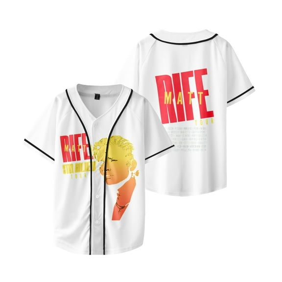 Matt Rife Jersey Button Down Shirts Short Sleeve Hip Hop Sports Uniforms
