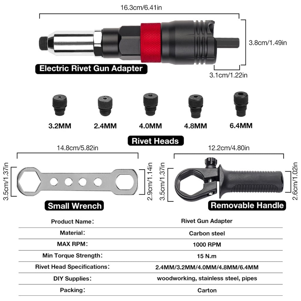 Zeiwohndc Efficient Nut Rivet Handle Part Nutserts Tool Accessories for Quick Assembly