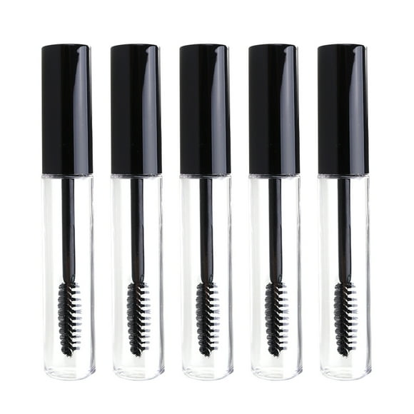 5pcs 10ml tubo de pestañas vacías botella de crema de pestañas envase de tubo de rimel (tapa negra)