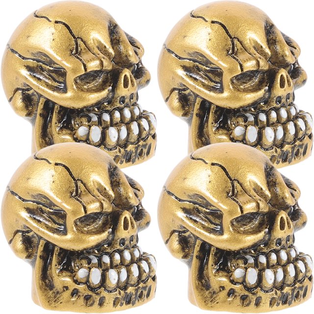 UPOUART 4Ud Tapas Metálicas De Válvula Para Neumáticos Con Calavera Y Fácil Instalación Sin Herramientas