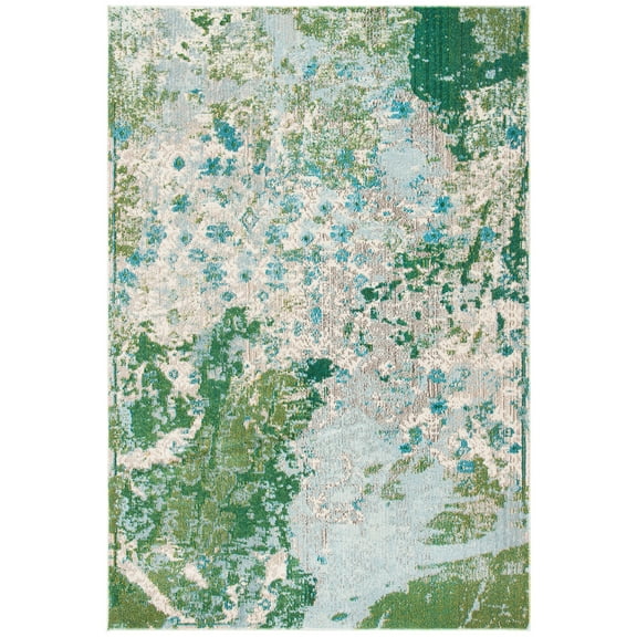 SAFAVIEH Madison Seanan Abstract Area Rug, Green/Blue, 5'3" x 7'6"