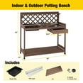 Wooden Potting Bench Outdoor Workstation Gardening Table with