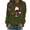 Army Green, variant on Fall Fashion Must Haves Womens Round Neck Pullover Sweatshirt Long Sleeve with Christmas Wine Glass Pattern Holiday Top My Items