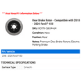 thumbnail image 2 of Rear Brake Rotor - Compatible with 2018 - 2020 Ford F-150 2019, 2 of 2