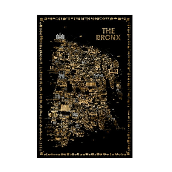 Trademark Fine Art Rafael Esquer Glam New York Collection Bronx Canvas Wall Art - 12x19