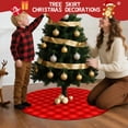 thumbnail image 5 of 36 Inch Christmas Tree Skirt – Velvet Plush Tree Mat, Soft Thickened Polyester with Red Ties, Single-Sided Printing, Available in 30in/36in/48in, Perfect for Holiday Xmas Tree Decoration, 5 of 7