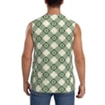 thumbnail image 4 of Goofa Daisy Plaid Green Printed Men's Sleeveless T-Shirt - Athletic Gym Workout Tank Top for Men - Moisture-Wicking, UPF 30+ Quick-Dry Muscle Tee-Small, 4 of 8