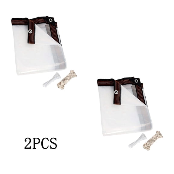 Ausign 2pcs Transparent Pe 8 x10 ft, Clear Vinyl Tarp