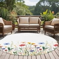 thumbnail image 5 of Watercolor Wildflower Round Area&nbsp;Rug 7ft Spring Blue Red Flower Leaf Plant Non-Slip&nbsp;Washable Circle Rugs Soft Felt Indoor Floor Mat for Bedroom Kitchen Living Room Bathroom, 5 of 9