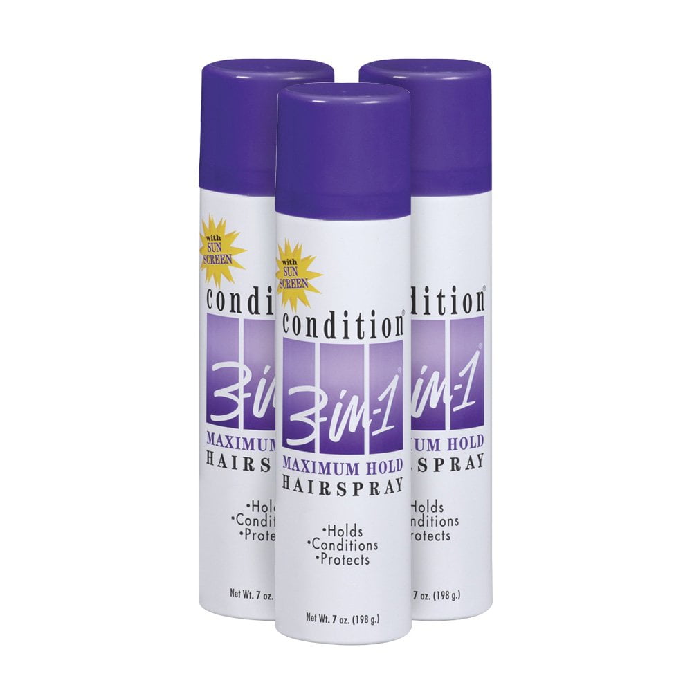 CONDITION 3-In-1 Hairspray Aerosol Maximum Hold 7 oz (Pack of 3)