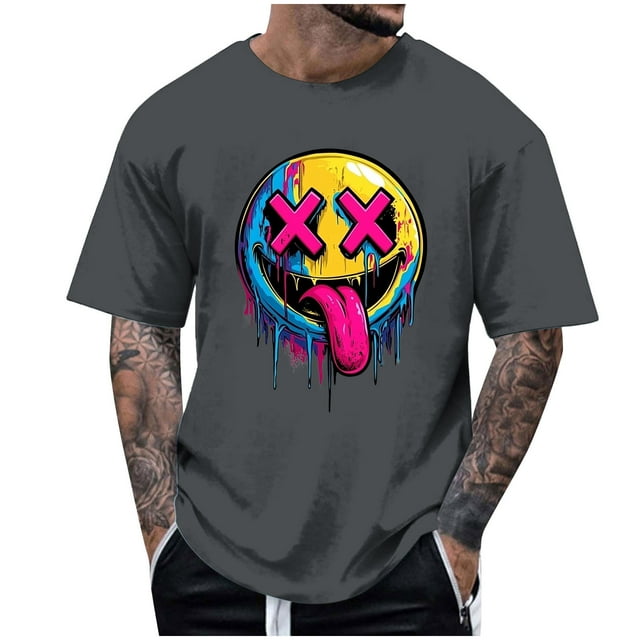 T-Shirt d'Halloween pour Hommes, Tee-Shirt Graphique Effrayant pour Fête d'Halloween, Blouse Décontractée à Col Rond et Manches Courtes, Ajustement à la Mode pour un Usage Quotidien