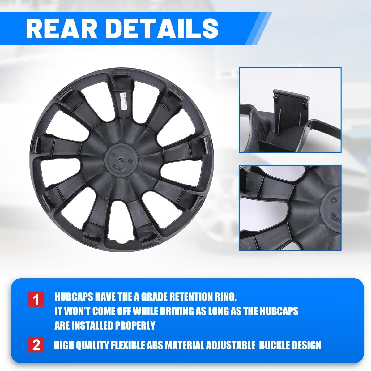 Universal 13 inch Hub Caps Wheel Covers for Cars Set of 4 Fits Most Cars Hubcaps for Truck SUV Accessories (Silver Lacquer & Black Lacquer)