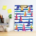 thumbnail image 2 of FORMRS Acrylic Clipboard with Low Profile Clip Standard A4 Letter Size, 12.5" x 9", Blue Hand Drawn Sailboats, 2 of 8