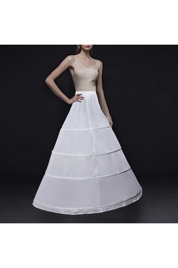 Women's 4 Hoop Skirt 5 Ruffles Layers Petticoat Skirt for Party Wedding Crinoline Slip Underskirt