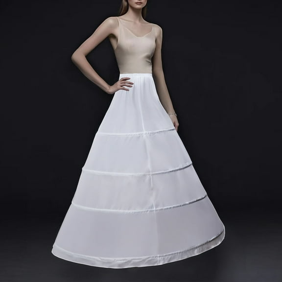 Cxenplz Women's 4 Hoop Skirt 5 Ruffles Layers Petticoat Skirt for Party Wedding Crinoline Slip Underskirt
