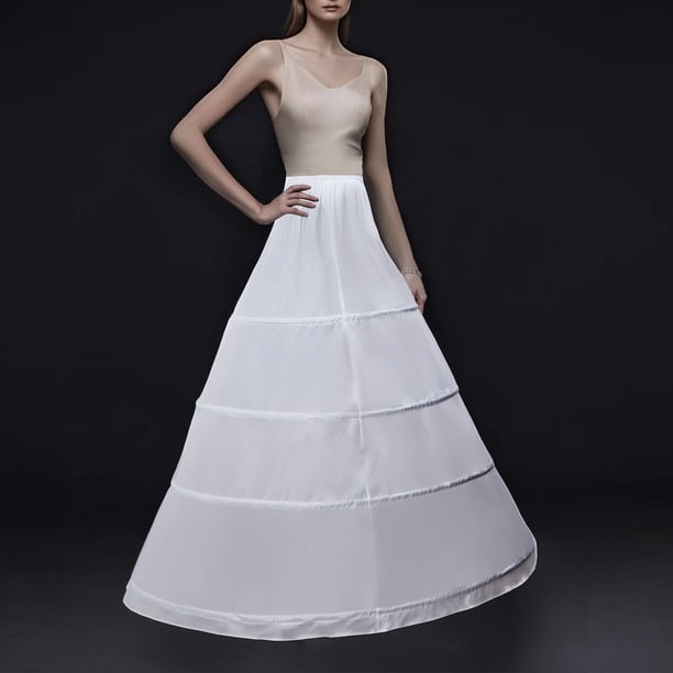 Vestido de novia de moda para mujer, color liso, con dobladillo falso ajustable, falda de poliéster.