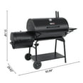 thumbnail image 4 of Royal Gourmet 36" Charcoal Barrel Grill with Offset Smoker, Adjustable Grates and Thermometer, 4 of 10