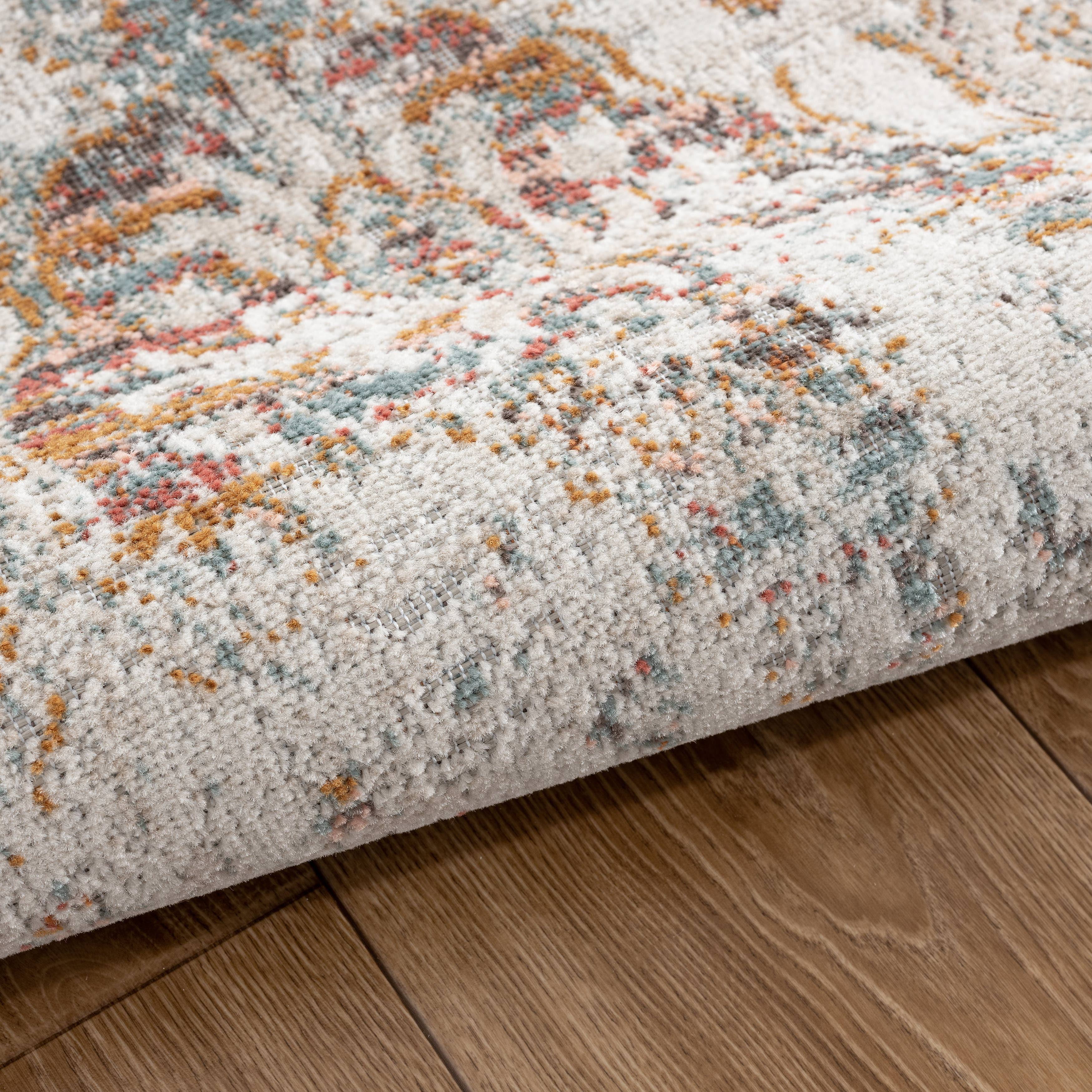 Ox Bay Blake 5'3" x 7'10" Beige/Tan Ikat Durable Performance Indoor/Outdoor Area Rug