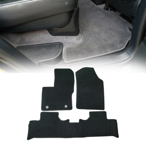 3 alfombrillas para coche, revestimientos para suelo de coche, delanteras y traseras, fáciles de limpiar, protección negra resistente al desgaste para superficie de terciopelo DYNWAVEMX Alfombrillas de automoción