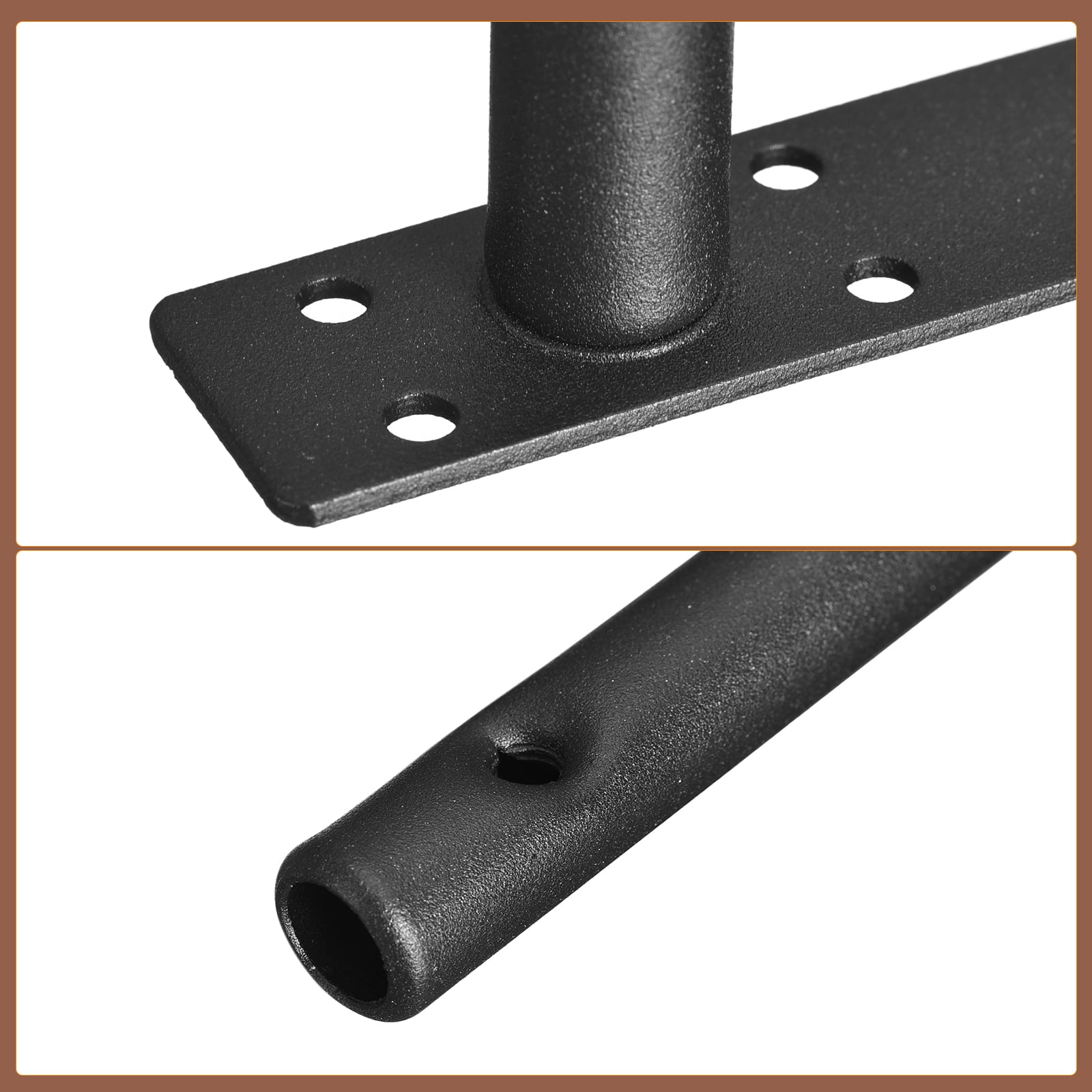 Uxcell 2Pack 16 Inch Wall Mounting Floating Shelf Bracket Blind Shelf Support, Black