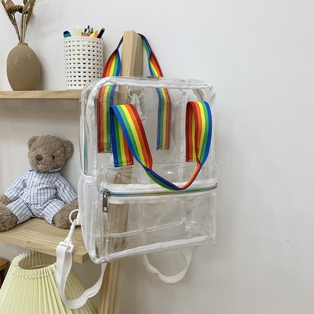 2022 Clear Backpack Travel School Bag Security Unisex Fashion Women Backpack Transparent PVC Book Shoulder Bags