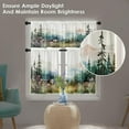 thumbnail image 3 of Floral Kitchen Curtains Watercolor Window Curtains Valance and Tier Set 36 Inch, Abstract Blue Yellow Flower Rod Pocket Short Tier Curtain, Artistic Small Cafe Curtains for Kitchen Decor, 3 of 6