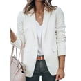 thumbnail image 2 of Glonme Womens Blazers Long Sleeve Casual Work Office Blazer Open Front Jacket White M, 2 of 6
