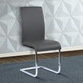thumbnail image 6 of Amanda Contemporary Side Chair in Gray Faux Leather and Chrome Finish - Set of 2, 6 of 10