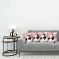 thumbnail image 3 of Ambesonne Pug Throw Pillow Cover 4 Pack, I Love Dogs Paw Print Logo, 20", Pink Black White, 3 of 7